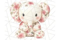 Pink Floral Stuffed Animal Clipart PNG, Cute Stuffed Animals Product Image 3