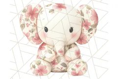 Pink Floral Stuffed Animal Clipart PNG, Cute Stuffed Animals Product Image 3