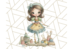 Whimsical Library Clipart with Cozy Readers and Books Product Image 3