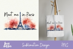 Eiffel Tower Fireworks Sublimation Design Paris PNG Clipart Product Image 1