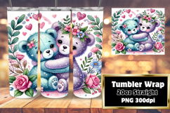 Stylish 20oz Tumbler Template , Valentine Bear Product Image 1