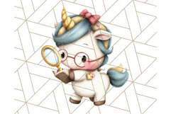 Magical Bookish Unicorn PNG Clipart Reading Books & Stories Product Image 3
