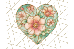 Stained Glass Heart PNG Clipart in Pastel and Bright Colors Product Image 3