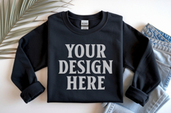 Black Gildan 18000 Folded Flat Lay Mockups Product Image 1