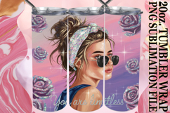 Serene nights 20oz tumbler wrap, Woman Product Image 1