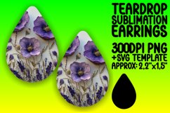 Embroidered Bloom Teardrop Earrings - Sublimation Treasures Product Image 1