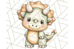 Cute Cartoon Dinosaur Clipart PNG, Prehistoric Animals PNG Product Image 3