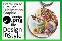 Chic Keychain Circle Design Template , Cute Dog Product Image 1
