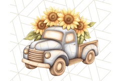 Rustic Sunflower Clipart, Soft Country Farmhouse Florals Png Product Image 3
