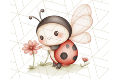 Cute Ladybug Clipart PNG, Pastel Whimsical Bug Illustrations Product Image 3