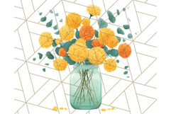 Fall Mason Jar Flowers PNG Clipart Product Image 3