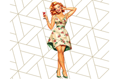 Vintage Glamorous Christmas Party Clipart PNG, Holiday Png Product Image 3