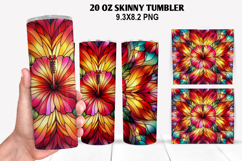Flower Skinny Tumbler 20oz Wrap Design, Flowers Tumble PNG Product Image 1