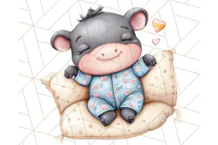 Sleeping Baby Animals PNG, Cozy Pajama Bedtime Clipart Png Product Image 3