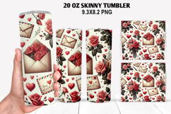Valentine Skinny Tumbler 20oz Wrap Design, Valentine Tumbler Product Image 1