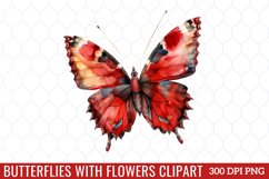 Butterflies With Flowers Clipart Product Image 1