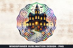 Halloween House Wind Spinner Sublimation Design Product Image 1
