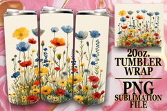 Whimsical Meadow of Flowers Tumbler Design Product Image 1