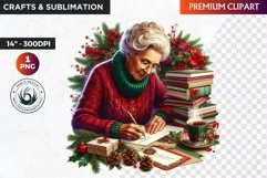 Christmas Elderly clipart,Christmas png, grandma, grandpa Product Image 1