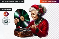 Christmas Elderly clipart,Christmas png, grandma, grandpa Product Image 1
