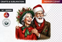 Christmas Elderly clipart,Christmas png, grandma, grandpa Product Image 1