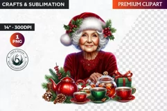 Christmas Elderly clipart,Christmas png, grandma, grandpa Product Image 1