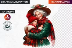 Christmas Elderly clipart,Christmas png, grandma, grandpa Product Image 1