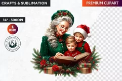 Christmas Elderly clipart,Christmas png, grandma, grandpa Product Image 1