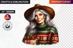 Christmas Elderly clipart,Christmas png, grandma, grandpa Product Image 1