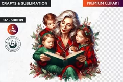 Christmas Elderly clipart,Christmas png, grandma, grandpa Product Image 1