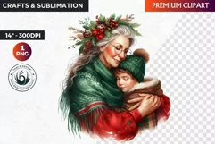 Christmas Elderly clipart,Christmas png, grandma, grandpa Product Image 1