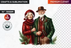 Christmas Elderly clipart,Christmas png, grandma, grandpa Product Image 1