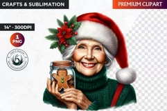 Christmas Elderly clipart,Christmas png, grandma, grandpa Product Image 1