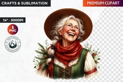 Christmas Elderly clipart,Christmas png, grandma, grandpa Product Image 1
