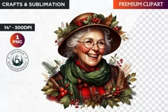 Christmas Elderly clipart,Christmas png, grandma, grandpa Product Image 1