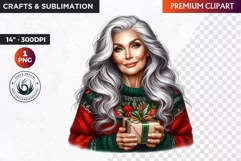 Christmas Elderly clipart,Christmas png, grandma, grandpa Product Image 1