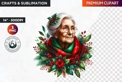 Christmas Elderly clipart,Christmas png, grandma, grandpa Product Image 1