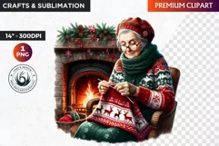 Christmas Elderly clipart,Christmas png, grandma, grandpa Product Image 1