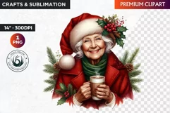 Christmas Elderly clipart,Christmas png, grandma, grandpa Product Image 1