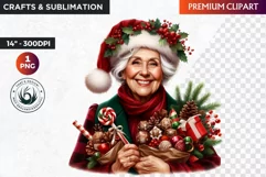 Christmas Elderly clipart,Christmas png, grandma, grandpa Product Image 1