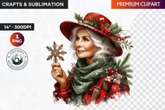 Christmas Elderly clipart,Christmas png, grandma, grandpa Product Image 1
