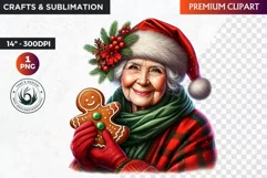 Christmas Elderly clipart,Christmas png, grandma, grandpa Product Image 1