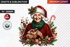 Christmas Elderly clipart,Christmas png, grandma, grandpa Product Image 1