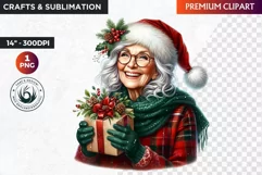 Christmas Elderly clipart,Christmas png, grandma, grandpa Product Image 1