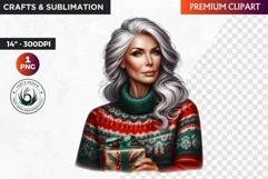 Christmas Elderly clipart,Christmas png, grandma, grandpa Product Image 1
