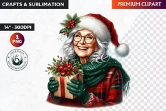 Christmas Elderly clipart,Christmas png, grandma, grandpa Product Image 1