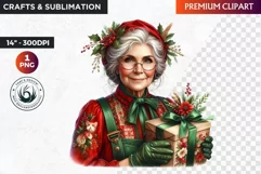 Christmas Elderly clipart,Christmas png, grandma, grandpa Product Image 1