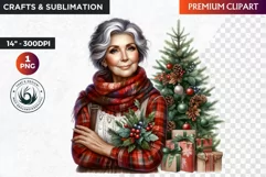 Christmas Elderly clipart,Christmas png, grandma, grandpa Product Image 1