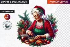 Christmas Elderly clipart,Christmas png, grandma, grandpa Product Image 1