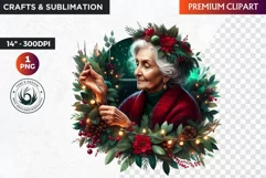 Christmas Elderly clipart,Christmas png, grandma, grandpa Product Image 1